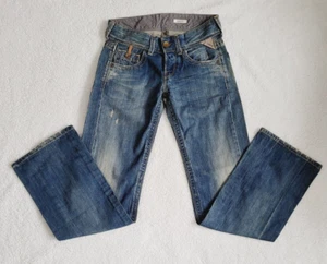 Replay Designer Janice Blue Bootcut Jeans Baggy Retro Faded Low Cut 24x32 28x31 - Picture 1 of 4