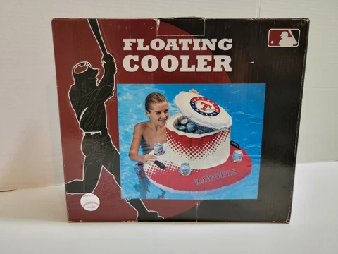 MLB Texas Rangers Swimming Pool Inflatable Floating Beer Cooler (32 Quart) Cover