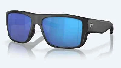 COSTA DEL MAR TAXMAN Matte Black w POLARIZED Blue Mirror GLASS 580G Lens Suns - Image 1 of 4