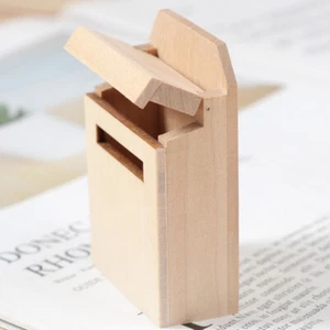 Mini Blank Mailbox Model Miniature Wood Mailbox Doll House Wood DIY Mini Mailbox - Picture 1 of 12