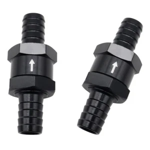 2PCS 1/2" 12mm Fuel Check Valve One Way Inline Non Return Diesel Gasoline Black - Picture 1 of 10