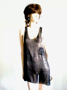 NWT JOE'S BLACK ANIMAL PRINT SHEER SLEEVELESS TOP SIZE M - Picture 1 of 7