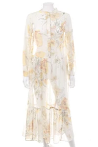 H&M Kleid Midikleid Chiffon Blumen Print EUR 36 = D 34 Gelbtöne - Bild 1 von 4