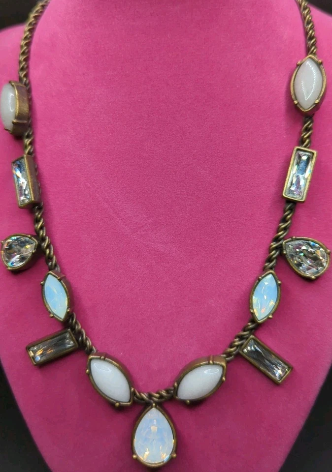 Collar de moda Silpada KR 20 1/4" cadena de latón cristal ópalo A88 Foto 1 de 4