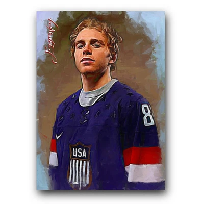 Cartão de arte Patrick Kane #6 limitado 28/50 Edward Vela assinado (Chicago Blackhawks) - Imagem 1 de 2