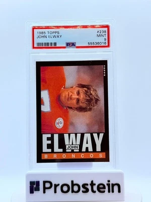1985 Topps Football #238 John Elway Denver Broncos HOF PSA 9 MINT - Image 1 of 2