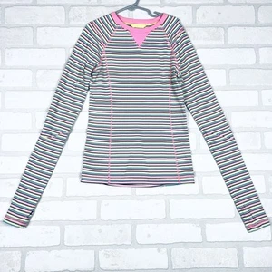 Lululemon Ivivva Fly Tech Long Sleeve, Pink, Green, White w/ thumb holes Size 10 - Picture 1 of 14