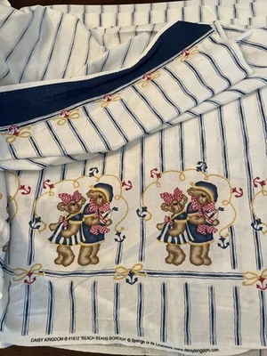 DAISY KINGDOM Vintage BEACH BEARS 1990 Doble Borde Tela ALGODÓN - POR COMPRAR Foto 1 de 4