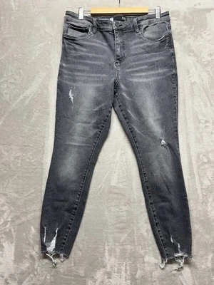 KUT from the Kloth Connie Skinny Jeans Women's Size 14 Gray Distressed Frayed - Image 1 of 4