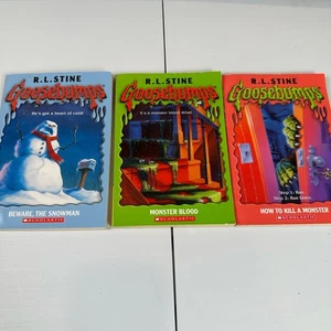 Goosebumps Monster Blood First Scholastic Printing Stine Book Lot Kill Snowman - Picture 1 of 8