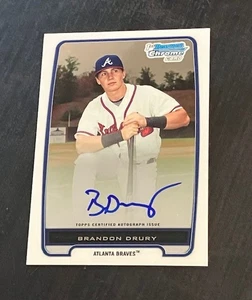 BRANDON DRURY auto prospect rc 2012 Bowman Chrome - Picture 1 of 2