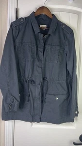 Merona Damen grau Utility Cargo Jacke Cinch Taille Gorpcore Chore Mantel Gr. XL - Bild 1 von 13