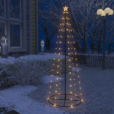 6ft 100 LED String Light Christmas Cone Tree Star Topper Xmas Outdoor Decor - Image 1 of 4