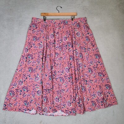 Maxi Falda Torrid Para Mujer 3 Rosa Azul Marino Floral Abertura Trasera Línea A Coastal Core Boho Foto 1 de 4