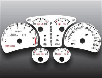 Medidores faciais brancos para 2000-2005 Pontiac Bonneville SSEi Boost - Imagem 1 de 4