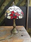 Handcrafted Coloured Stained Glass Tiffany Lamp Antique style Metal Base