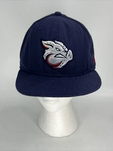 Lehigh Valley Iron Pigs Blue New ERA 59 fifty fitted size 7 3/8 Baseball Cap/hat - Picture 1 of 7