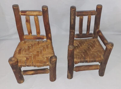 Antiguo juego de sillas Adirondack Twig muestra de vendedor Foto 1 de 4