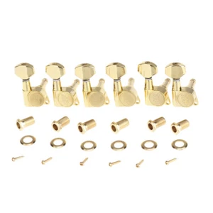 Wilkinson Gold 6 Inline E-Z-LOK Guitar Sealed Machine Heads Tuning Pegs Keys Set - Picture 1 of 6