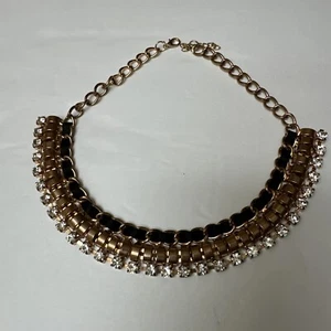 Necklace Choker Black & Gold White  Chunky Chain17”(NEW) - Picture 1 of 3