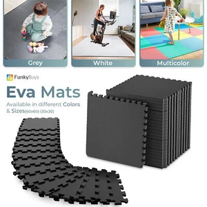 EVA Interlocking Mat Soft Foam Adults Baby Play Jigsaw Mats Kids Flooring Tiles - Picture 1 of 46