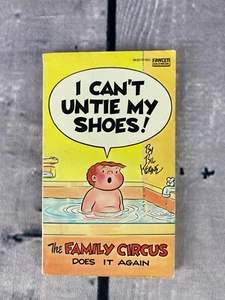 The Family Circus Does It Again 1975 Vintage I Can't Untie My Shoes! Book (H11) - Imagen 1 de 12