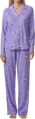 NUEVO CON ETIQUETAS Karen Neuburger PURPLE DOGGY DAYS Perros Jersey Pijama/Juego de Salón XL BOLSILLOS Foto 1 de 4