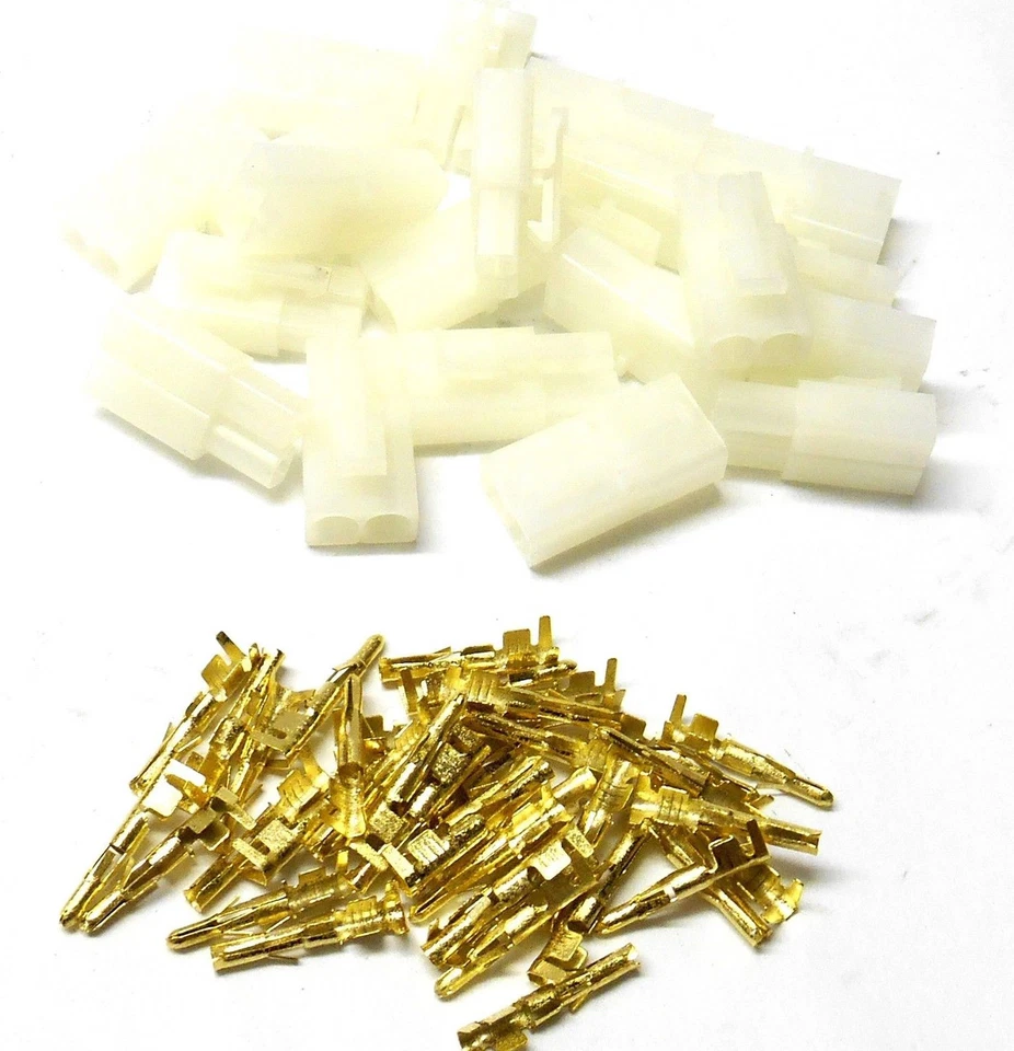 RC R/C 7.2v Compatible Tamiya Battery Large Male Female Plug Set Gold Pins 10