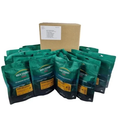BACK COUNTRY CUISINE MEGA BOX CUSTOM FREEZE DRIED MEAL KIT IN ECO STORAGE CARTON