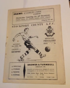 Stockport County v Southport FC 1956 MATCH PROGRAMME - Picture 1 of 1