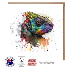 Tarjeta de felicitación camaleón - Conjunto de materiales de lujo de Australian Designs The Creature - Imagen 1 de 3