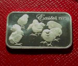 Barra Easter-Chicks 1975 1 Troy oz.999 plata fina de Madison Mint - Imagen 1 de 3