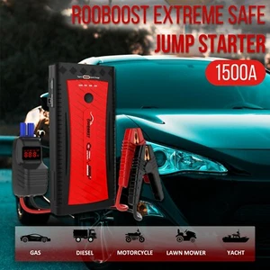 ROOBOOST Jump Starter 1500A Portable Power Bank Heavy Duty Booster - Picture 1 of 10