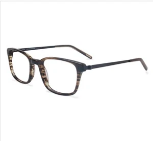 NEW Eco Atlanta Lt Brown Stripe Unisex Recycled Plastic Eyeglasses 49-19 Hipster - Picture 1 of 13