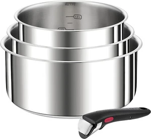 Tefal Ingenio Preference Induction Stainless Steel 4 Pc Saucepan Set with Handle - Picture 1 of 5