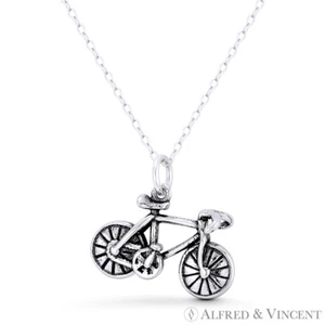 Colgante dije para bicicleta de carretera con manillar de buey de carreras en plata esterlina 925 - Imagen 1 de 1