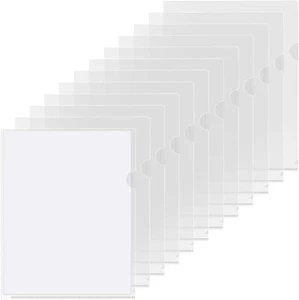12PCS Plastic File Folder Clear Project Pocket Transparent Document Paper Jacket - Picture 1 of 10