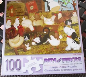 100 Piece Victoria Hutto Art Puzzle "Hen House " Large Format 15"x19" Bits - Picture 1 of 4