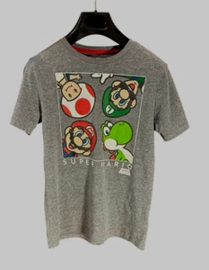 Super Mario Brothers T-shirt Heather Gray Old Navy Collectibles L Youth women xs - Picture 1 of 12