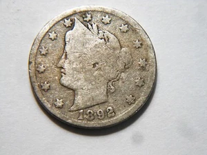 Moneda de colección Liberty V 1892 de níquel, bonita *precio más bajo* para coleccionar - Imagen 1 de 4