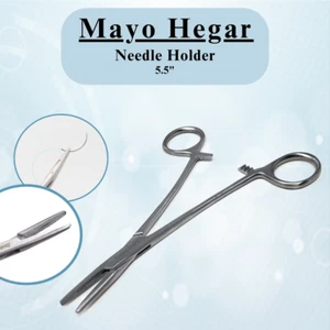 Surgical Needle Holder with Serrated Tips for Practicing Suturing Tasks 5.5" - Picture 1 of 6