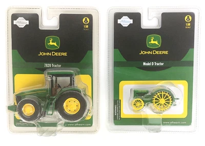 Lot of 2 Athearn John Deere 1:50 Scale Diecast 7820 & Model D Toy Tractor - Image 1 of 4