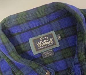 Woolrich Mens Size XL Blue/Green Plaid Long Sleeve Flannel Shirt - Picture 1 of 11