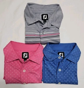 Lot of 3 Footjoy Polo Shirt Men’s L LARGE Golf Performance Short Sleeve FJ - Picture 1 of 15