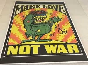 1970 Make Love, Not War, póster artístico, reproducción - Imagen 1 de 2