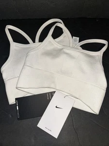 Nike Indy Bra, Kids XS, Lot Of 2, White, Drifit, Training - Picture 1 of 6