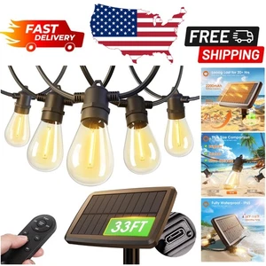 Dimmable 33FT Solar & USB Patio Lights with Remote - Perfect for Events & Decor - Picture 1 of 10