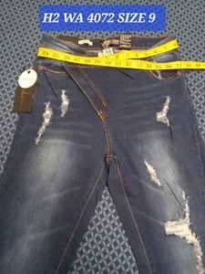 SL, SKINNY JEANS DARK BLUE STRETCH, SIZE 9 H2 WA 4072 DENIM, WAIST 30 IN - Picture 1 of 9