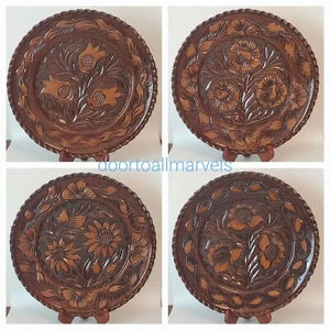 VTG KOROND Transylvania Ceramic Plate Hand Carved Signed Rustic Large 12"-PICK 1 - Picture 1 of 11