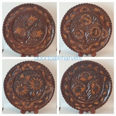 VTG KOROND Transylvania Ceramic Plate Hand Carved Signed Rustic Large 12"-PICK 1 - Image 1 of 4